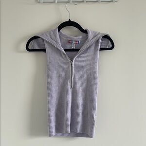 Urban Outfitters Talia Zip-Up Front Sleeveless Sweater